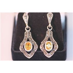 50.00 CTW ANTIQUE LOOKING OPAL DANGLING EARRINGS .925 S