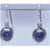 Image 1 : 24.50 CTW TANZANITE EARINGS .925 STERLING SILVER
