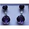 Image 1 : 31.45 CTW AMETHYST AND DIAMOND EARRINGS .925 STERLING S