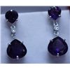 Image 1 : 32.15 CTW AMETHYST AND DIAMOND EARRINGS .925 STERLING S