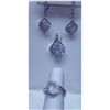Image 1 : 53.90 CTW MICRO PAVE CZ EARRING, RING,PENDANT SET .925