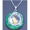 Image 1 : GREEN JADE PENDANT YEAR OF THE RABBIT NECKLACE