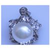 Image 1 : 15.75 CTW WHITE PEARL AND CZ PENDANT