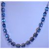 Image 1 : 100.90 CTW BLUE TOPAZ OVAL NECKLACE .925 STERLING SILVE