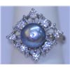 Image 1 : BLACK PEARL AND CZ RING
