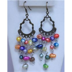 MULTICOLOR PEARL DANGLING EARRING