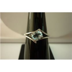 10.90 ctw Blue Topaz  Ring .925 Sterling Silver