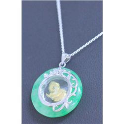 GREEN JADE PENDANT YEAR OF THE RAT NECKLACE