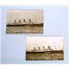 Image 1 : A pair of postcards of the RMS Titanic, both captioned "White Star triple-screw steamer Titanic, 45,