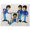 Image 1 : An animation cell depicting the Beatles group, with John, Paul and George standing over Ringo who is