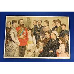 A wooden jigsaw puzzle of "The Royal Family in 1880", estimated 420 pieces cut to follow the figures