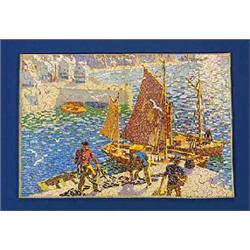 A Great Western Railway wooden jigsaw puzzle "Cornwall - Preparing for a Catch", after a painting by