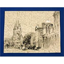 A Great Western Railway wooden jigsaw puzzle "Oxford", after a pen and ink drawing by Fred Taylor, m