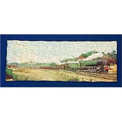 A Great Western Railway wooden jigsaw puzzle "Freight Train", after a painting by F.N.J. Moody, made