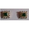 Image 1 : 3.718g Earring in 14kt 3.378g Gold,1.02 Ctw Diamond,0.68 Ctw Emerald