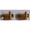 Image 2 : 3.718g Earring in 14kt 3.378g Gold,1.02 Ctw Diamond,0.68 Ctw Emerald