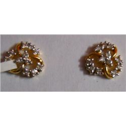 2.798g Earring in 14kt 2.738g Gold,0.3 Ctw Diamond