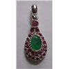 Image 1 : 3.750g Pendant of Emerald and Ruby in Silver