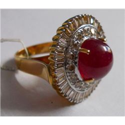 12.697g Ring in 14kt 9.743g Gold,2.89 Ctw Diamond,11.88 Ctw Ruby