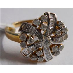 4.34g Ring in 18kt 4.182g Gold,0.80 Ctw Diamond