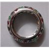 Image 2 : 7.810g Ring of Emerald,Ruby and Sapphire in Silver