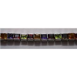 18.500g Bracelet of Citrine,Garnet,Peridot,Amethyst in Silver