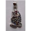 Image 1 : 2.660g Monkey Shape Pendant of Sapphire and Ruby in Silver