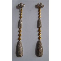 7.51g Earring in 14kt 7.124g Gold,1.93 Ctw Diamond