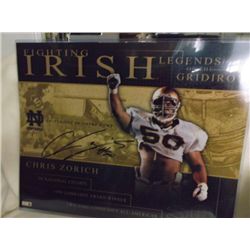 Chris Zorich Autographed Poster With  COA
