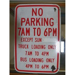 Porcelain No Parking Sign