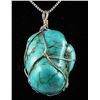 Image 1 : NATURAL 249.40CTW TURQUOISE WIRE WRAPPED PENDANT