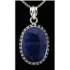 Image 1 : SAPPHIRE CORRUNDUM 48.36CTW SILVER PENDANT