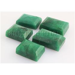 176.49ctw Faceted Loose Emerald Beryl Gemstone Lot of 5