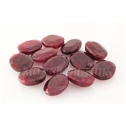 115.68ctw Faceted Loose Ruby Corrundum Gemstone 12pcs