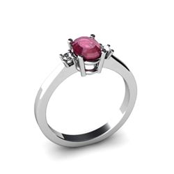 Ruby 0.60 ctw Diamond Ring 14kt White Gold