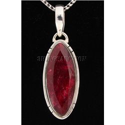 RUBY CORRUNDUM 26.22CTW STERLING SILVER PENDANT