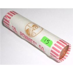 ROLL OF 1964-D UNC PENNIES *RARE UNC ROLL* PENNIES 50 TOTAL *ROLL CAME OUT OF SAFE DEPOSIT BOX*!!