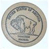 Image 1 : 1972 WOODEN BUFFALO NICKEL *WEST CHESTER COIN CLUB*!! WOODEN NICKEL CAME OUT OF SAFE!!