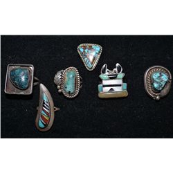 SIX NAVAJO RINGS