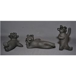 THREE SANTA CLARA POTTERY FIGURES