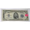 Image 1 : 1934 SERIES D $5.00 SILVER CERTIFICATE BILL SERIAL # S25919408A *RARE VERY FINE+ EARLY NOTE*!!