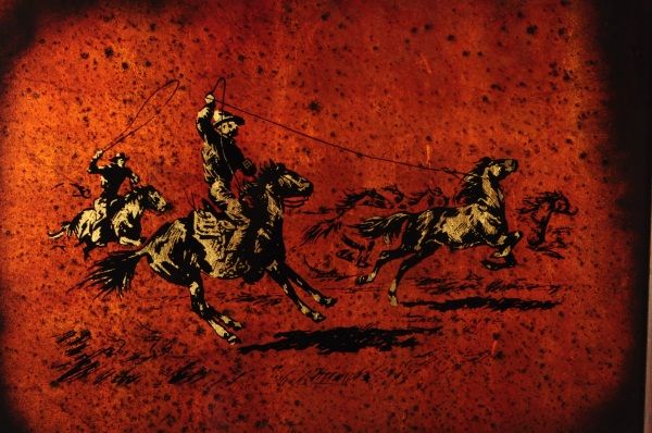 Jack White Gold Leaf Western Painting