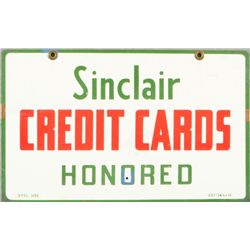 Sinclair Credit Cards Porcelain Gas Station Sign