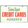 Image 1 : Sinclair Credit Cards Porcelain Gas Station Sign
