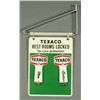Image 1 : Texaco Rest Rooms Key Sign & Holders Mint NOS
