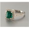 Image 2 : Platinum Diamond and Emerald Ladies Ring