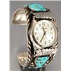 Image 1 : Sterling Silver Turquoise Indian Watch Band