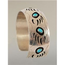 Navajo Indian Sterling & Turquose Bracelet