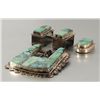 Image 2 : 4 Piece Sterling and Turquoise Buckle Set
