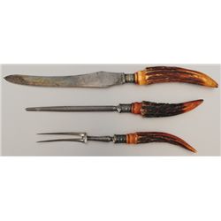 Francis Howard Stag Handle Carving Set Sheffield